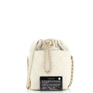 CC Drawstring Bucket Crossbody Bag Stitched Calfskin Medium