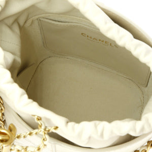 CC Drawstring Bucket Crossbody Bag Stitched Calfskin Medium