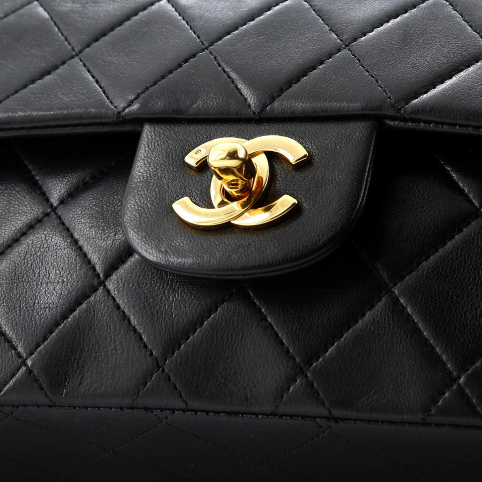 Vintage Classic Double Flap Bag Quilted Lambskin Medium
