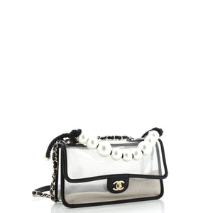 Sand By The Sea Pearl Flap Bag PVC with Lambskin Medium