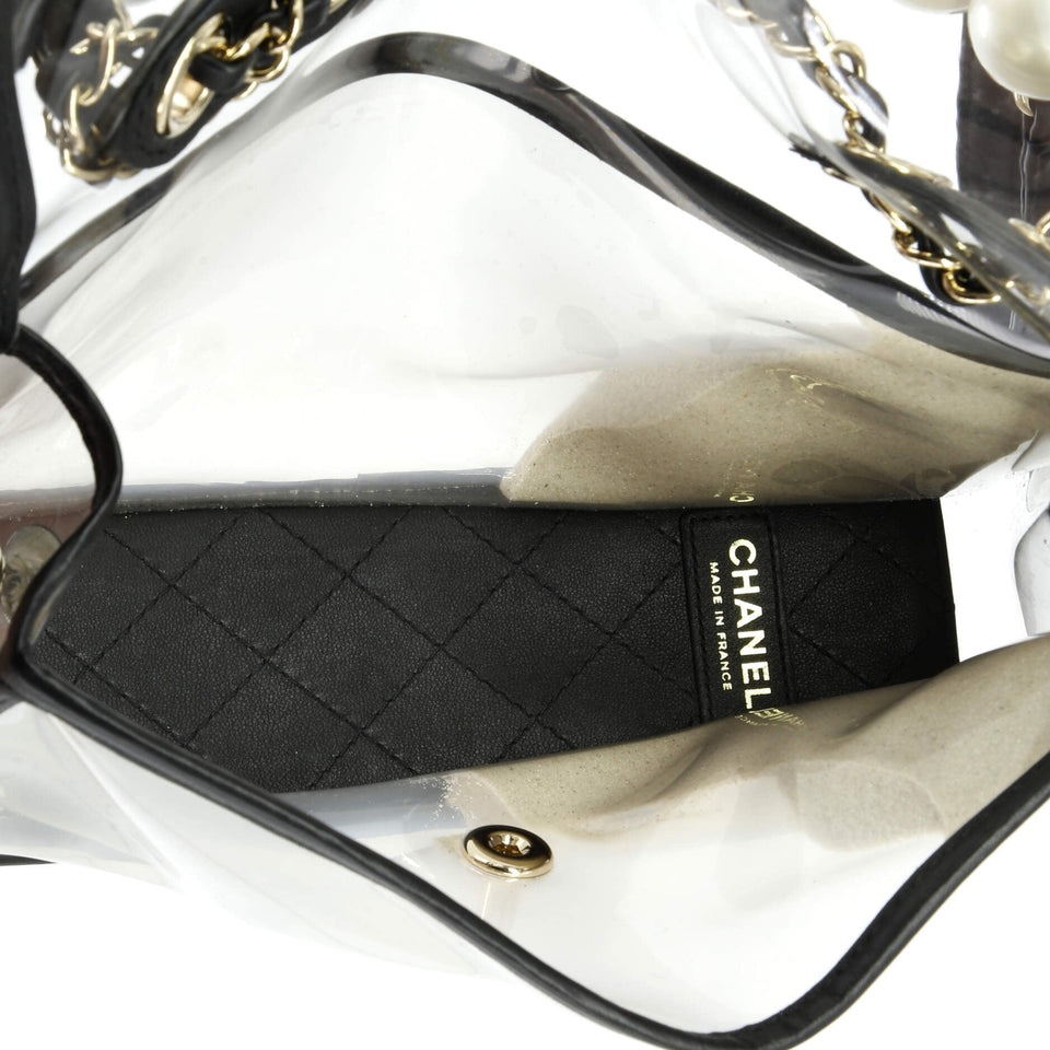 Sand By The Sea Pearl Flap Bag PVC with Lambskin Medium
