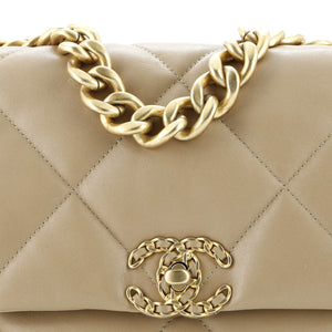 19 Flap Bag Quilted Leather Large