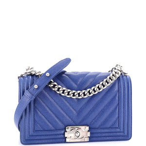 Boy Flap Bag Chevron Caviar Old Medium