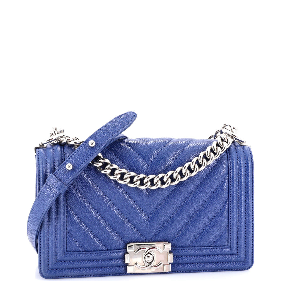 Boy Flap Bag Chevron Caviar Old Medium