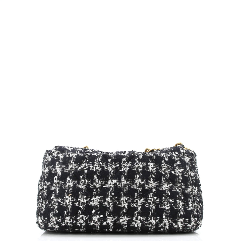 19 Flap Bag Quilted Tweed Maxi
