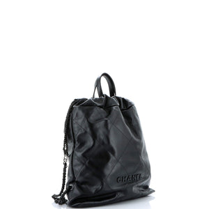 So Black 22 Chain Backpack Quilted Calfskin Large