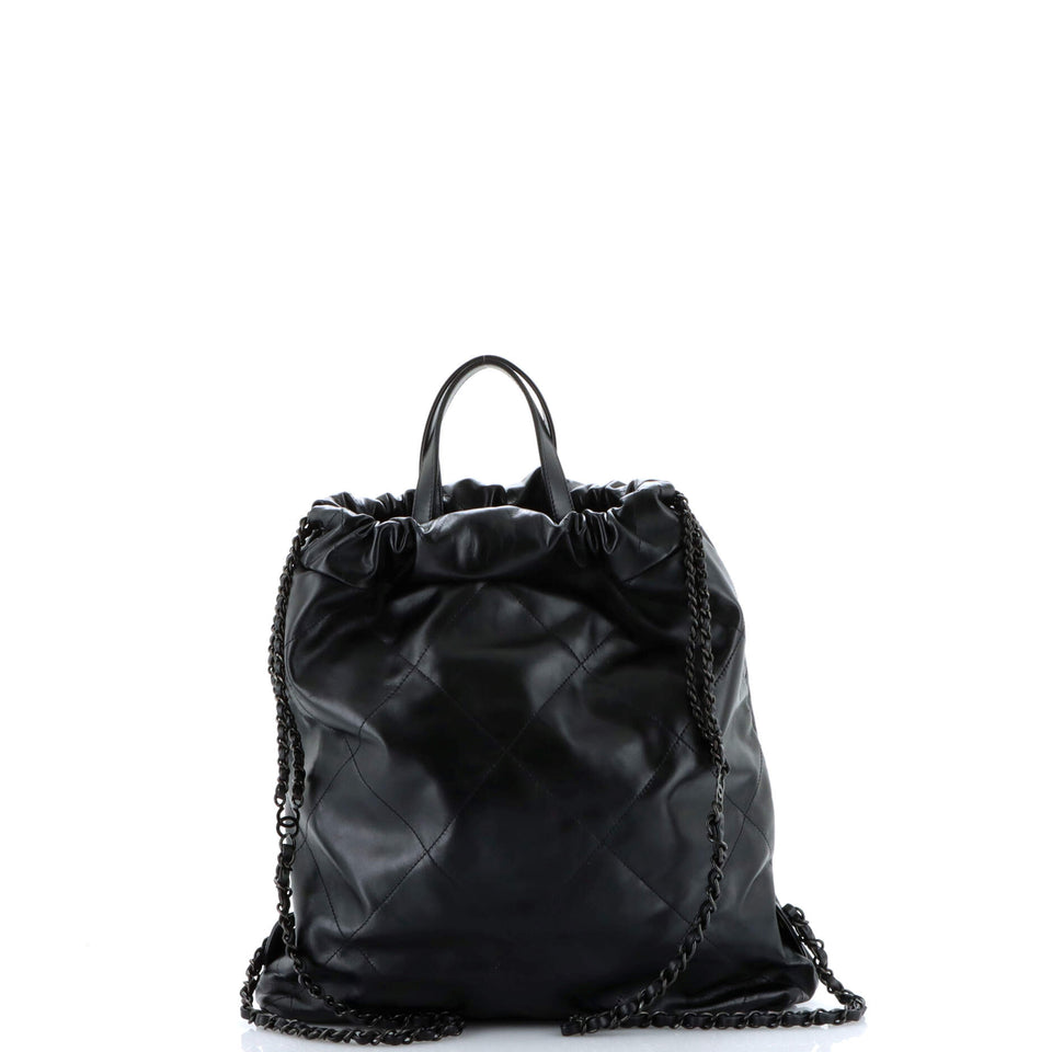 So Black 22 Chain Backpack Quilted Calfskin Large