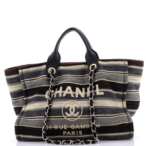 Deauville Tote Stripe Canvas Medium
