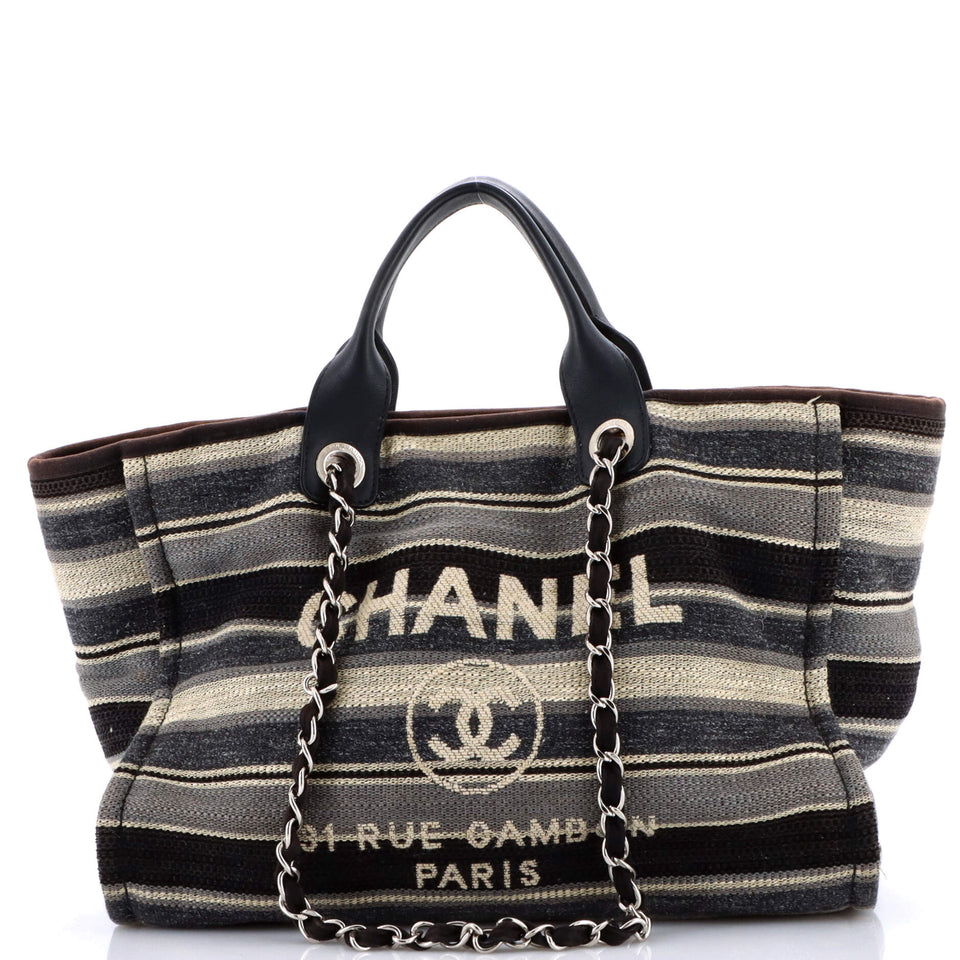 Deauville Tote Stripe Canvas Medium