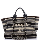 Deauville Tote Stripe Canvas Medium