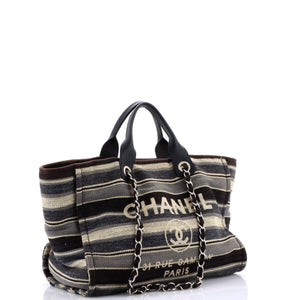 Deauville Tote Stripe Canvas Medium