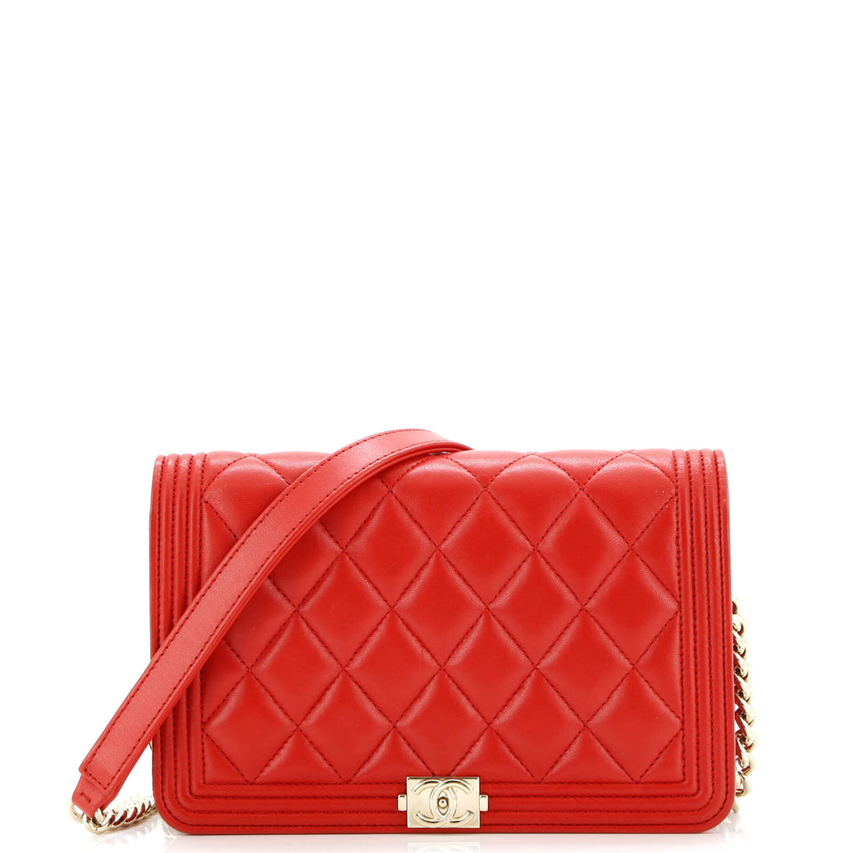 Boy Wallet on Chain Quilted Lambskin
