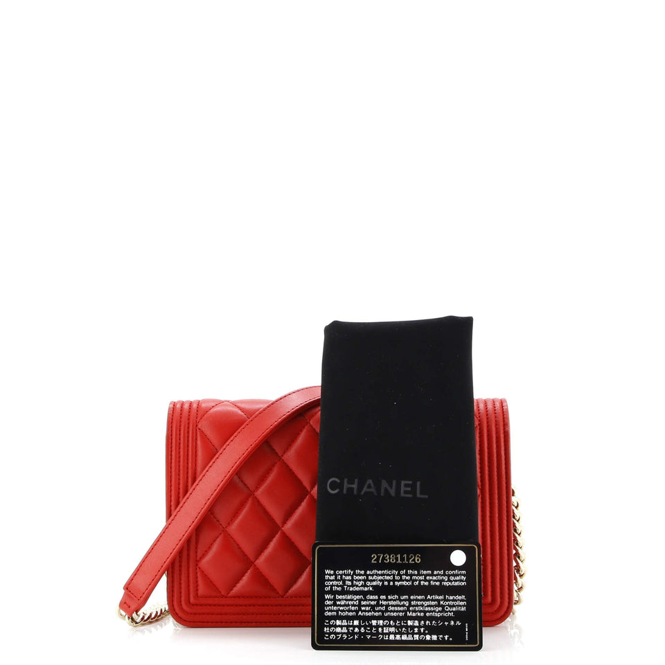 Boy Wallet on Chain Quilted Lambskin
