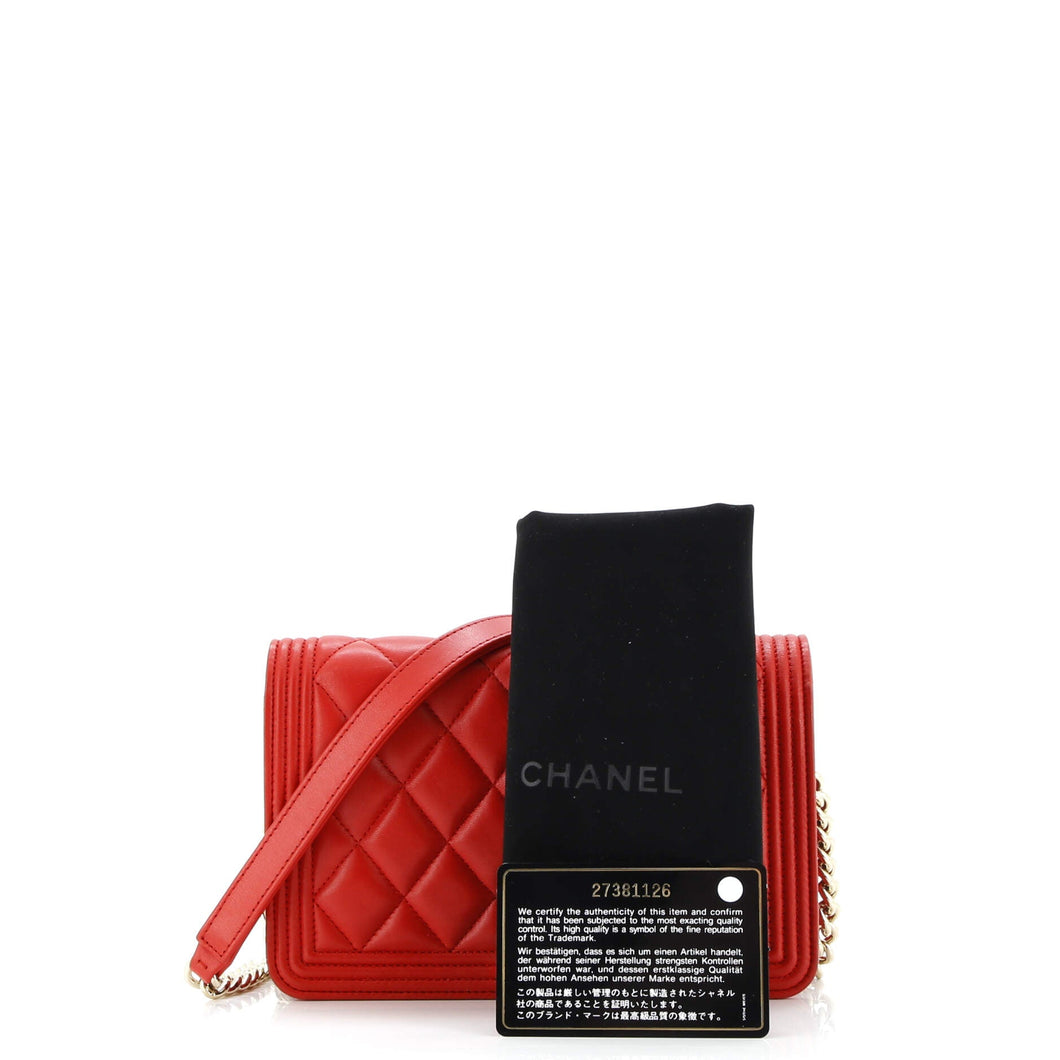 Boy Wallet on Chain Quilted Lambskin
