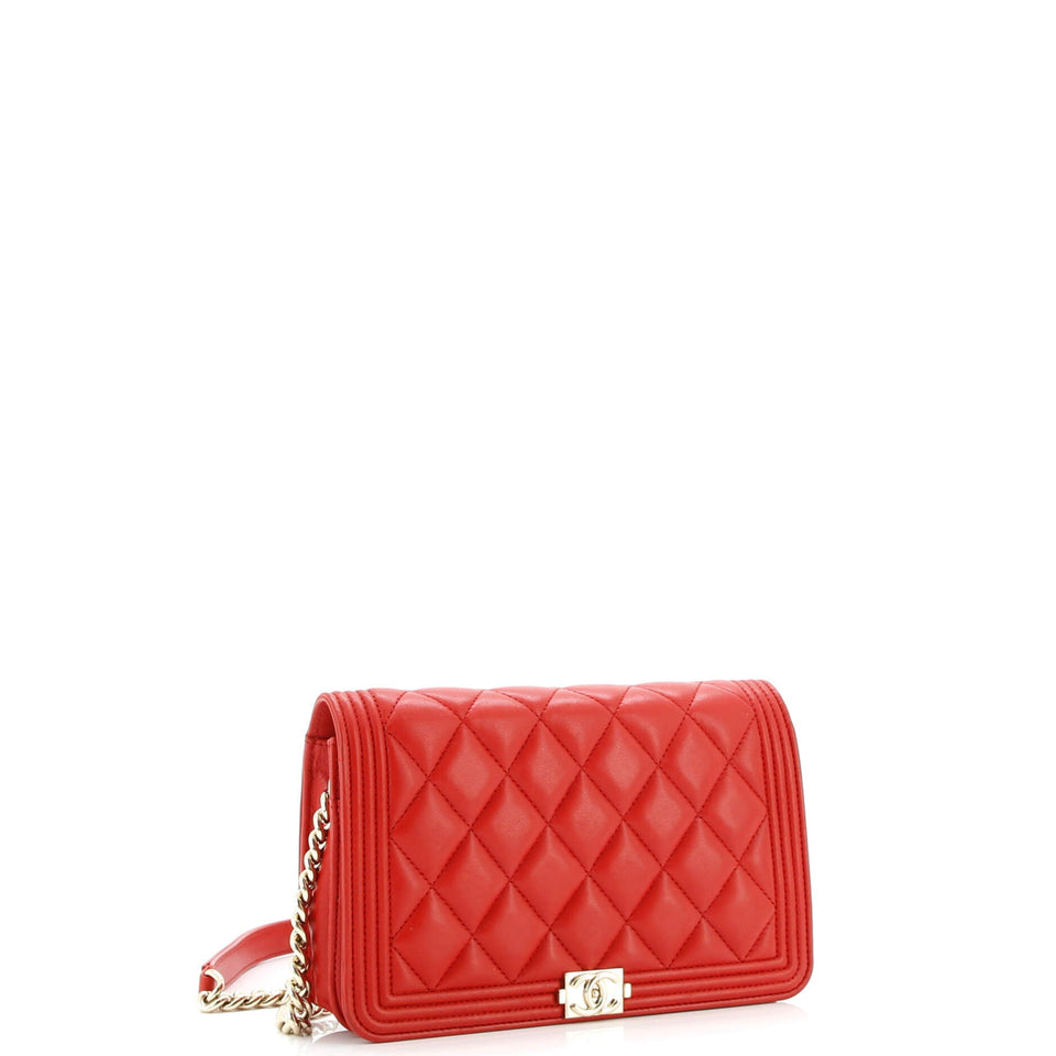 Boy Wallet on Chain Quilted Lambskin