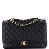 Classic Double Flap Bag Quilted Caviar Maxi