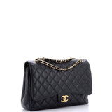 Classic Double Flap Bag Quilted Caviar Maxi