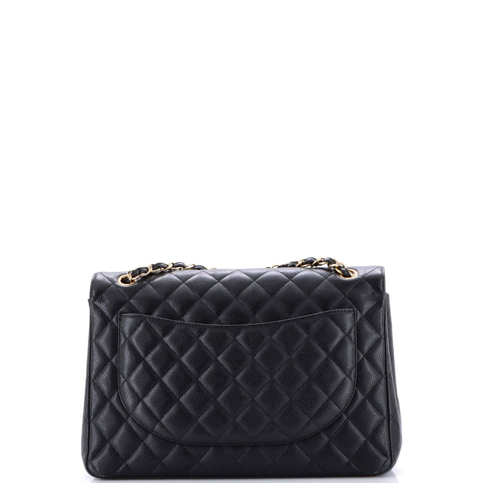 Classic Double Flap Bag Quilted Caviar Maxi
