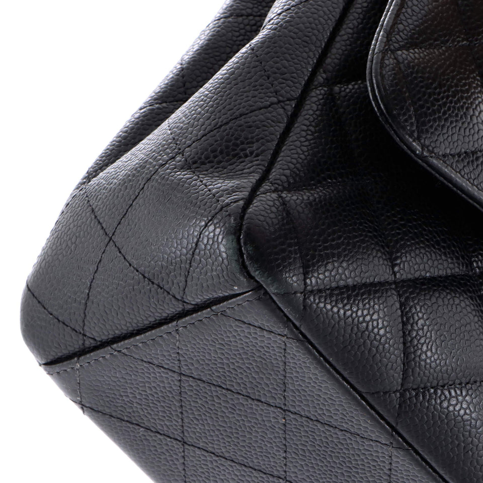 Classic Double Flap Bag Quilted Caviar Maxi