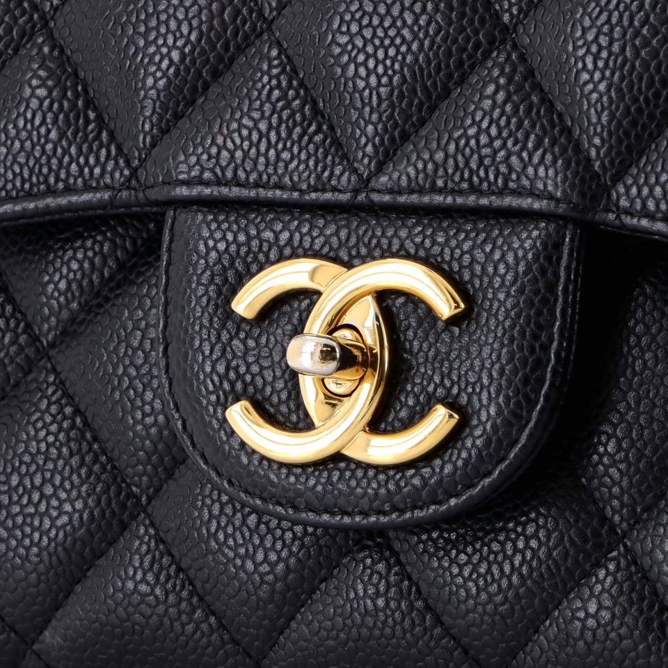 Classic Double Flap Bag Quilted Caviar Maxi