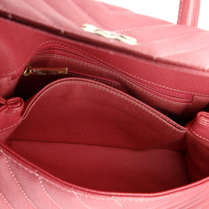 Coco Top Handle Bag Chevron Caviar with Lizard Embossed Handle Mini