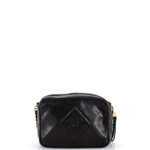 Vintage Diamond CC Camera Bag Quilted Leather Small