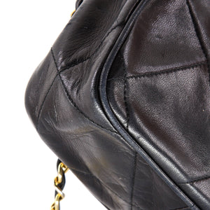 Vintage Diamond CC Camera Bag Quilted Leather Small