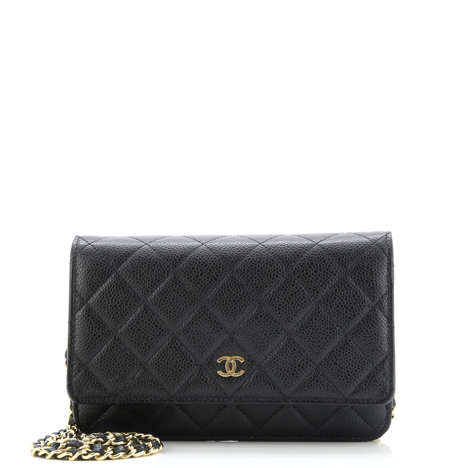 Wallet on Chain Quilted Caviar