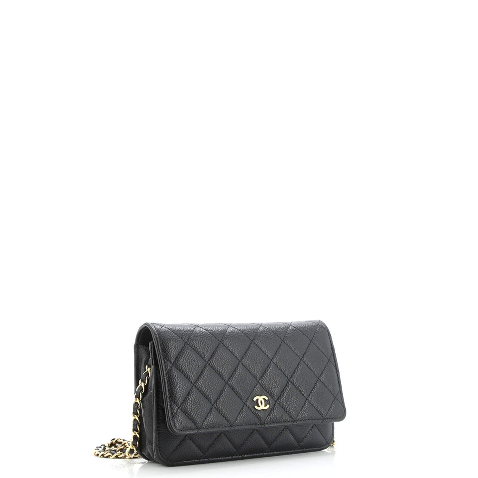 Wallet on Chain Quilted Caviar