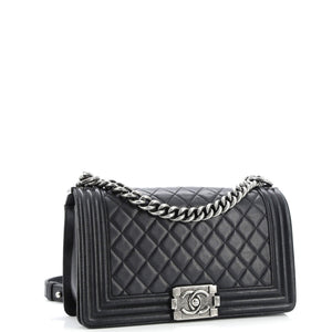 Boy Flap Bag Quilted Calfskin Old Medium