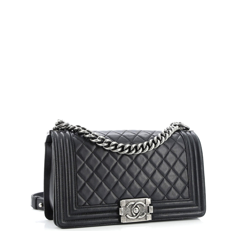 Boy Flap Bag Quilted Calfskin Old Medium