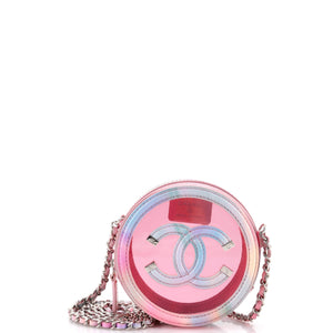 Filigree Round Clutch with Chain PVC with Lambskin Mini