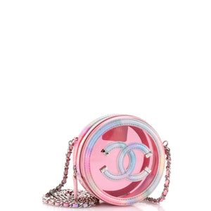 Filigree Round Clutch with Chain PVC with Lambskin Mini