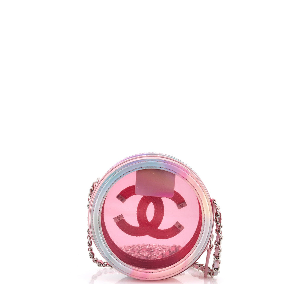 Filigree Round Clutch with Chain PVC with Lambskin Mini
