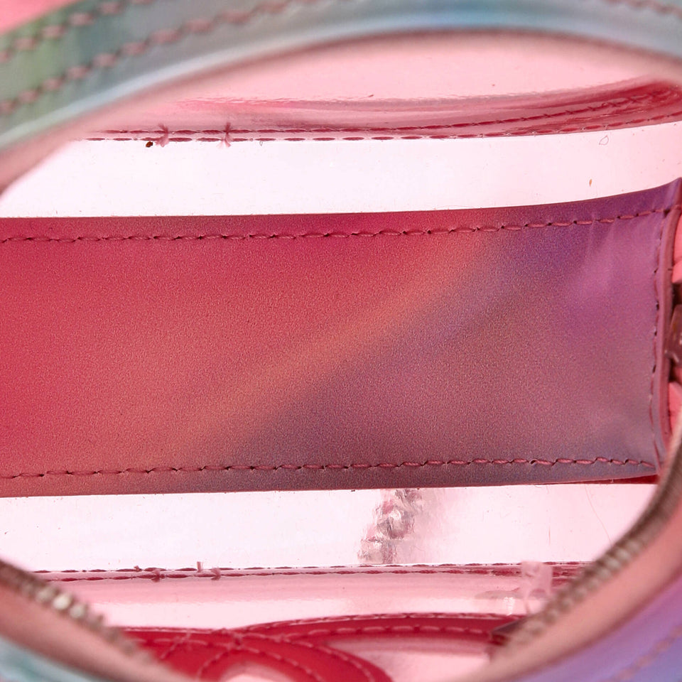 Filigree Round Clutch with Chain PVC with Lambskin Mini
