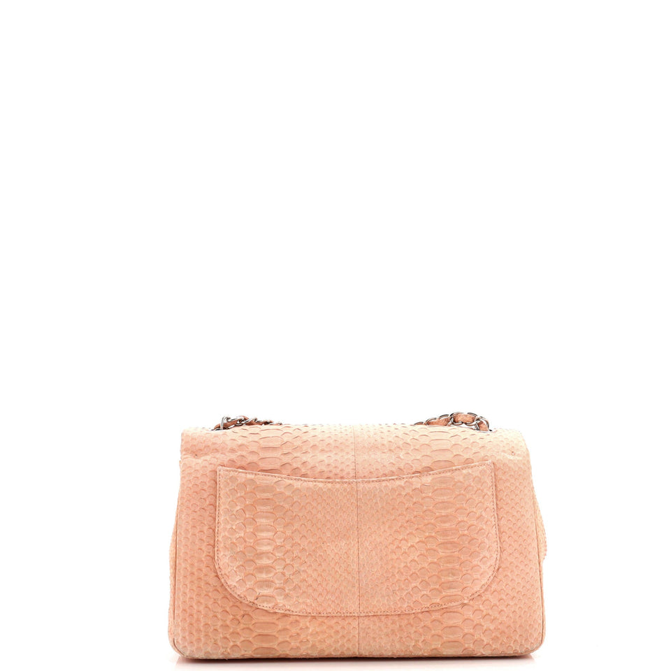 Classic Double Flap Bag Python Jumbo