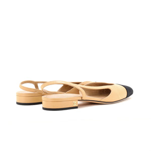 Women's Cap Toe CC Slingback Flats Leather