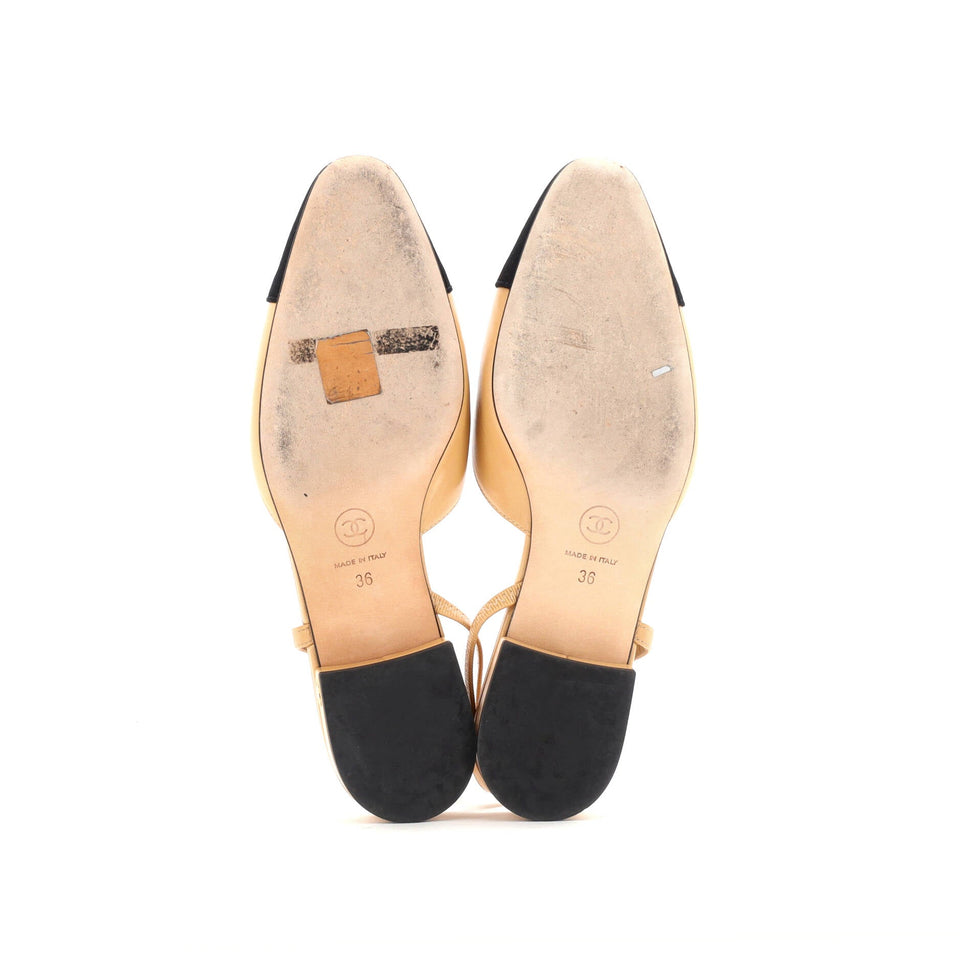 Women's Cap Toe CC Slingback Flats Leather