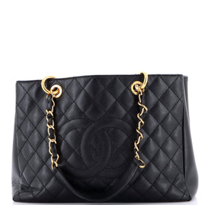 Grand Shopping Tote Quilted Caviar