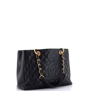 Grand Shopping Tote Quilted Caviar