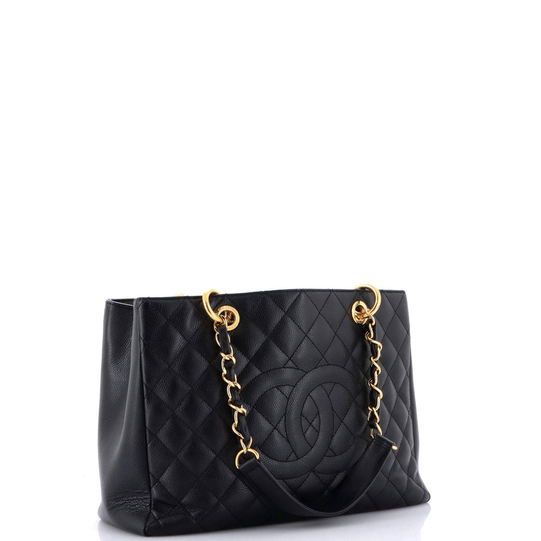 Grand Shopping Tote Quilted Caviar