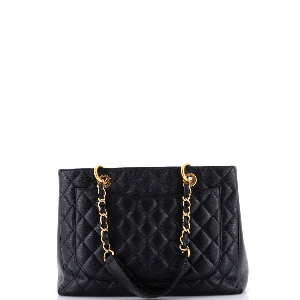 Grand Shopping Tote Quilted Caviar
