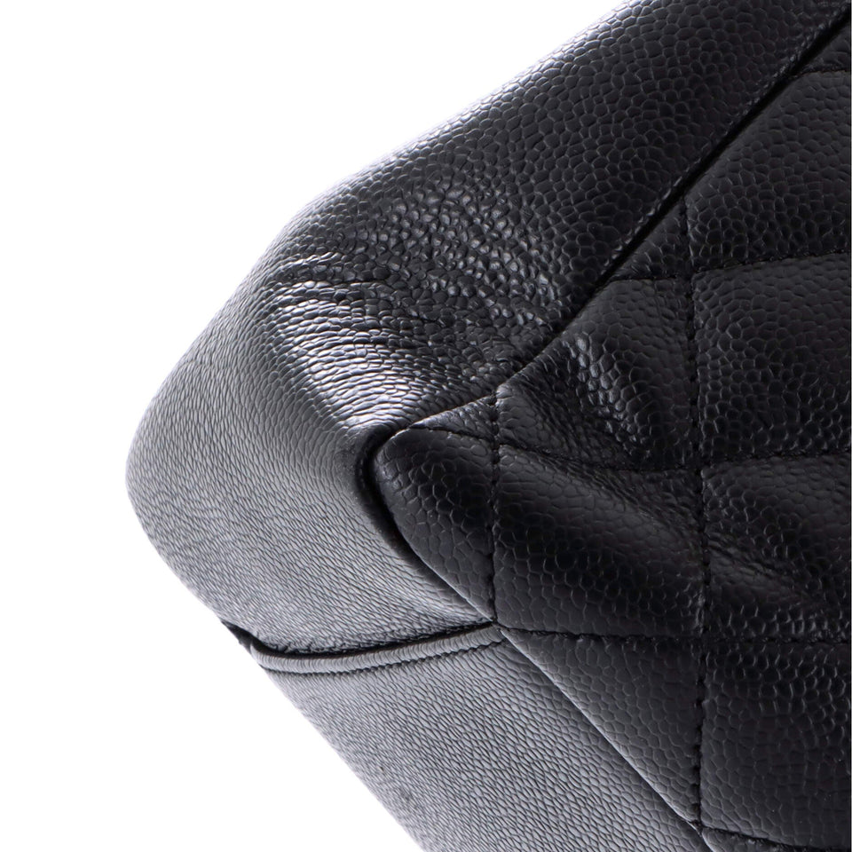 Grand Shopping Tote Quilted Caviar