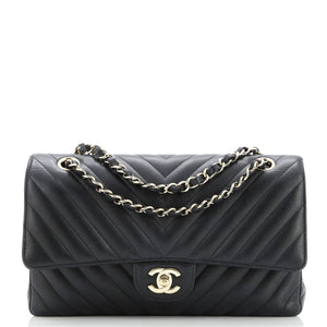 Classic Double Flap Bag Chevron Caviar Medium