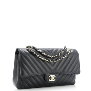 Classic Double Flap Bag Chevron Caviar Medium