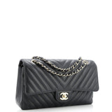 Classic Double Flap Bag Chevron Caviar Medium