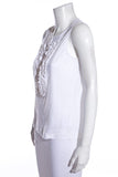 Chanel Ivory Ruffle Tank SZ 38