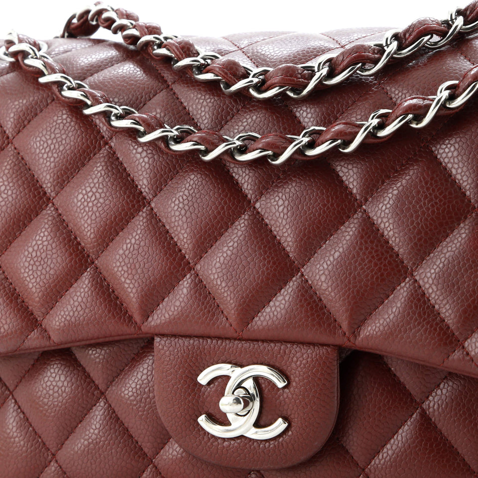 Classic Double Flap Bag Quilted Caviar Jumbo