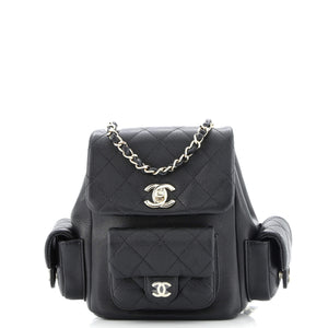 Duma Multipocket Drawstring Backpack Quilted Caviar Mini