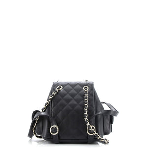 Duma Multipocket Drawstring Backpack Quilted Caviar Mini